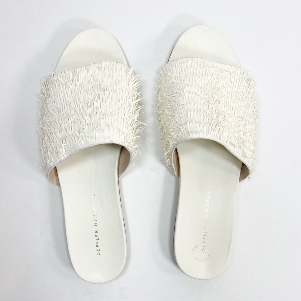 Loeffler Randall Ava Ivory Fringe Slide Sandals size 9.5 - Picture 13 of 14